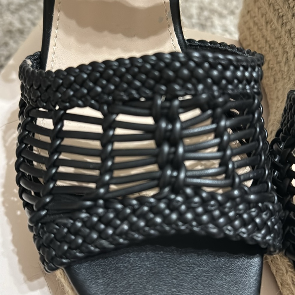 Just fab, black sandals with wedge heel - Picture 3 of 4
